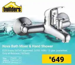 Builders Trade Depot Builders Nova Bath Mixer & Hand Shower offer