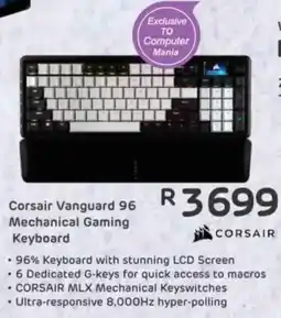 Computer Mania Corsair Vanguard 96 Mechanical Gaming Keyboard offer
