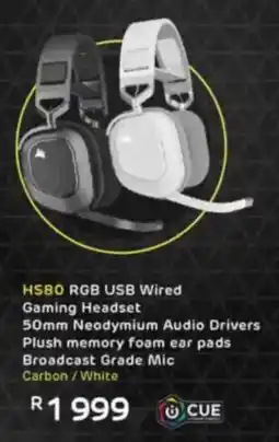 Computer Mania Corsair HS80 RGB USB Wired Gaming Headset offer