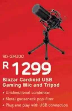 Computer Mania Redragon Blazar Cardioid USB Gaming Mic and Tripod offer