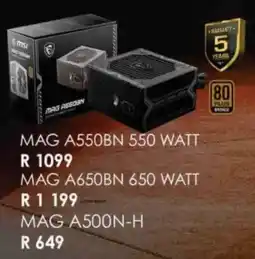 Computer Mania Msi MAG A550BN 550 Watt offer