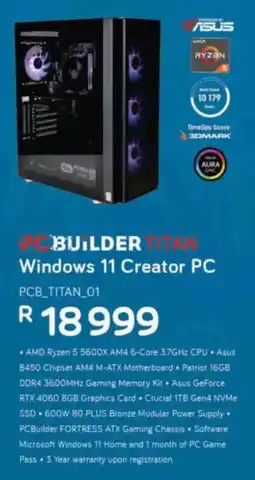 Computer Mania PCBuilder Titan 01 Windows 11 Creator PC offer