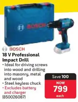 Makro Bosch 18 V Professional Impact Drill offer