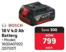 Makro Bosch 18 V 4.0 Ah Battery offer