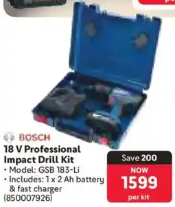 Makro Bosch 18 V Professional Impact Drill Kit offer