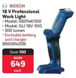Makro Bosch 18 V Professional Work Light offer