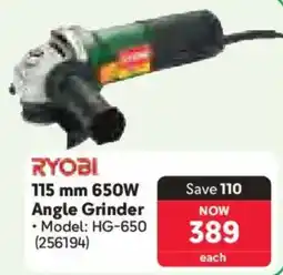 Makro Ryobi 650W Angle Grinder offer
