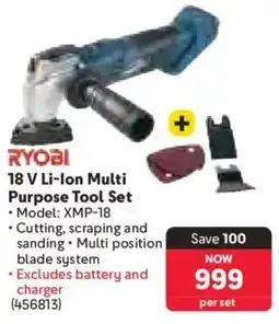 Makro Ryobi 18 V Li-Ion Multi Purpose Tool Set offer