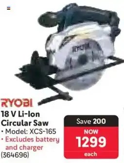 Makro Ryobi 18 V Li-Ion Circular Saw offer