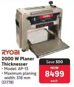 Makro Ryobi 2000 W Planer Thicknesser offer
