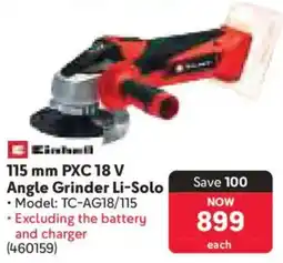 Makro Einhell PXC 18 V Angle Grinder Li-Solo offer