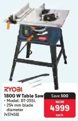 Makro Ryobi 1800 W Table Saw offer