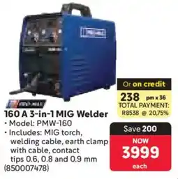 Makro Promax 160 A 3-in-1 MIG Welder offer