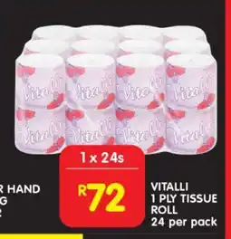 Shoprite VITALLI 1 PLY TISSUE ROLL offer