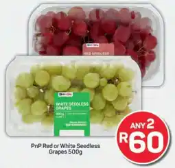 Pick n Pay PnP Red or White Seedless Grapes 500g offer