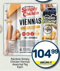 Pick n Pay Rainbow Simply Chicken Viennas Assorted 1kg offer