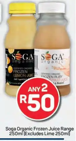 Pick n Pay Soga Organic Frozen Juice Range 250ml (Excludes Lime 250ml) offer