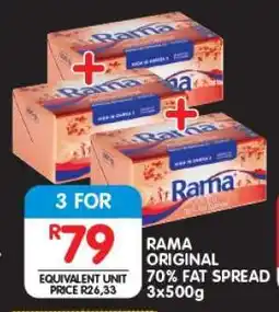 Shoprite RAMA ORIGINAL 70% FAT SPREAD 3x500g offer