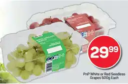 Pick n Pay PnP White or Red Seedless Grapes 500g Each offer