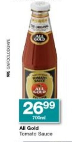 Checkers All Gold Tomato Sauce 700ml offer