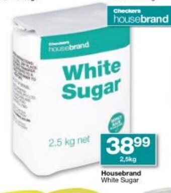 Checkers Housebrand White Sugar 2.5kg offer