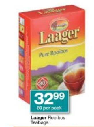 Checkers Laager Rooibos Teabags 80 per pack offer