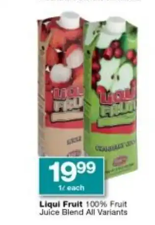 Checkers Liqui Fruit 100% Fruit Juice Blend All Variants 1L each offer