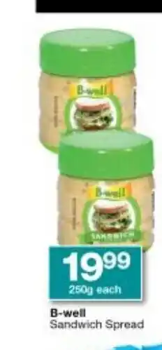 Checkers B-Well Sandwich Spread 250g each offer