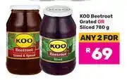 Game Koo Beetroot Grated Or Sliced-For 2 x 780g offer
