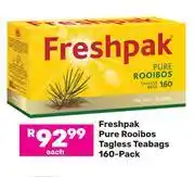 Game Freshpak Pure Rooibos Tagless Teabags 160 Pack offer