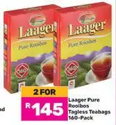 Game Laager Pure Rooibos Tagless Teabags 160 Pack-For 2 offer