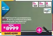 Game Samsung 65 UHD Smart TV UA65U8000FKXXA+B-Series 2.0 CH Soundbar With Subwoofer(850032430/850034962) offer