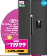 Game Defy 555L Naturelight Dark Inox Side By Side Freezer/Fridge DFF647 850031143 offer