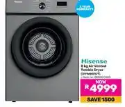 Game Hisense 8Kg Air Vented Tumble Dryer DV1W801UT 850007300 offer