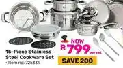 Game Tissolli 15 Piece Stainless Steel Cookware Set 725339-Per Set offer