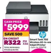 Game HP Smart Tank 750 Wireless All In One Inkjet Printer 836778 offer