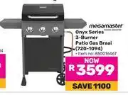 Game Megamaster Onyx Series 3-Burner Patio Gas Braai 720-1094 offer