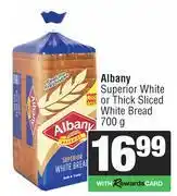 Spar Albany Superior White Or Thick Sliced White Bread-700g offer