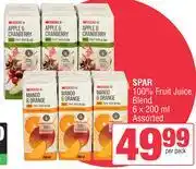 Spar Spar 100% Fruit Juice Blend Assorted-6 x 200ml offer