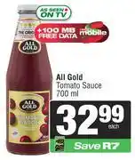 Spar All Gold Tomato Sauce-700ml offer