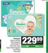 Spar Pampers Active JP Diapers & Pants Or Premium Care VP Diapers & Pants offer