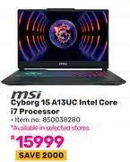 Game MSI Cyborg 15 A13UC Intel Core i7 Processor 850038280 offer