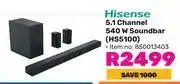 Game Hisense 5.1 Channel 540W Soundbar HS5100 850013403 offer