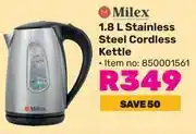 Game Milex 1.8L Stainless Steel Cordless Kettle 850001561 offer