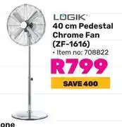 Game Logik 40cm Pedestal Chrome Fan ZF-1616 708822 offer
