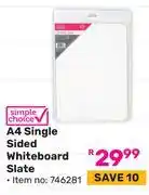 Game Simple Choice A4 Single Sided Whiteboard Slate 746281 offer