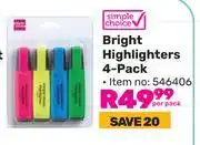 Game Simple Choice Bright Highlighters 4 Pack 546406 offer