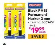 Game Penflex Black PM15 Permanent Marker 2mm 683945/945 offer