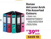 Game Doanu A4 Lever Arch File Assorted Colours 850014003001/002/003/004/005/006 offer