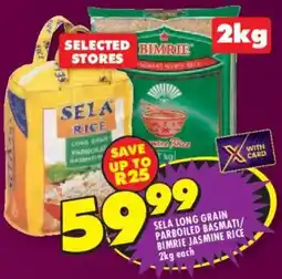 Shoprite Sela long grain parboiled basmati/ bimrie jasmine rice offer